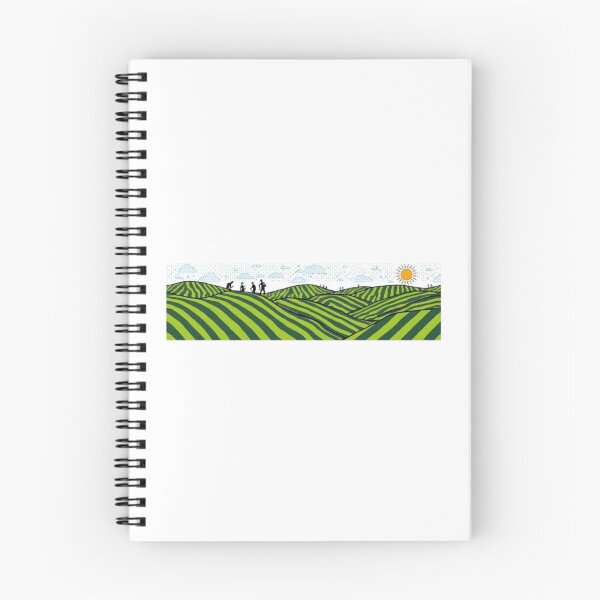 Item preview, Green Tea Field Hills Panoramic Nature Illustration designed and sold by ByKayaPrints.