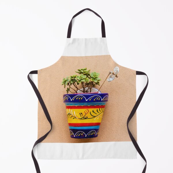 Item preview, Colorful Ceramic Flower Pot With Succulent Hanging On Peach Wall, Hand-Painted Mexican Style designed and sold by Nmallia.