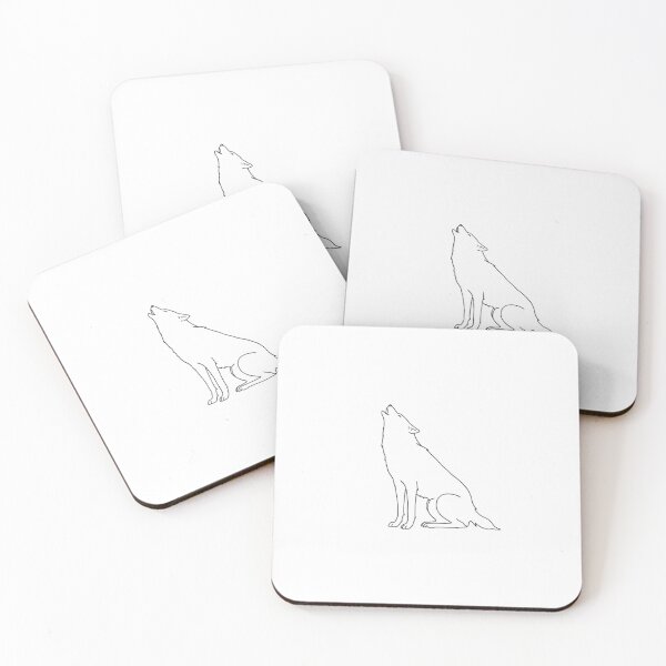 Item preview, Minimalist Howling Wolf Single Line Art Sketch designed and sold by ByKayaPrints.