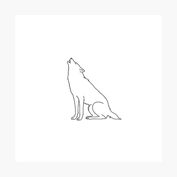 Item preview, Minimalist Howling Wolf Single Line Art Sketch designed and sold by ByKayaPrints.