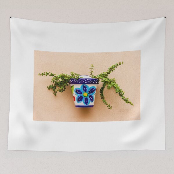 Item preview, Colorful Ceramic Flower Pot With Trailing Succulent Mounted On Pastel Wall designed and sold by Nmallia.