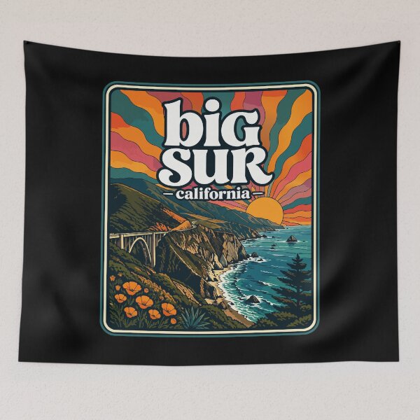 Item preview, Big Sur California Coast Retro Trippy Travel designed and sold by TomFrontierArt.