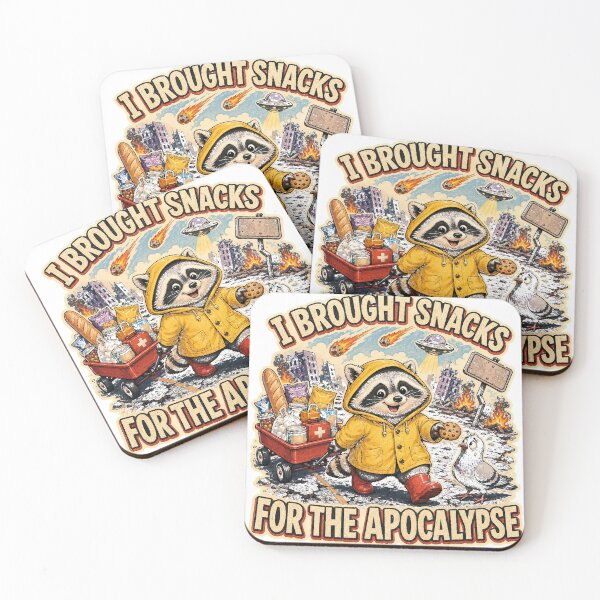 Item preview, Snacks, Man! Cute Apocalypse Raccoon designed and sold by WonderLayer.