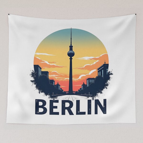 Item preview, Berlin with TV tower sunset designed and sold by Akasilius.
