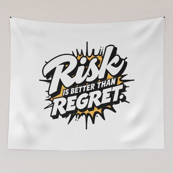 Item preview, Risk Is Better Than Regret Motivational Typography T-Shirt designed and sold by Kavya Art.