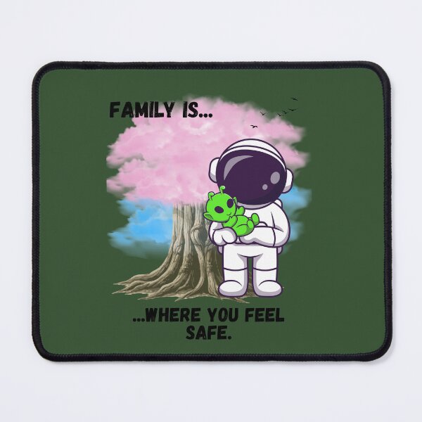 Item preview, Family Is Where You Feel Safe Cute Astronaut and Alien Design designed and sold by AhmadAnnaPrints.