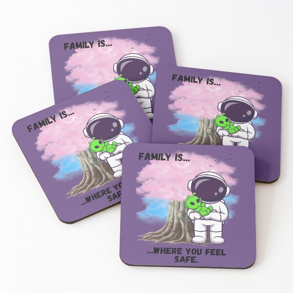 Item preview, Family Is Where You Feel Safe Cute Astronaut and Alien Design designed and sold by AhmadAnnaPrints.
