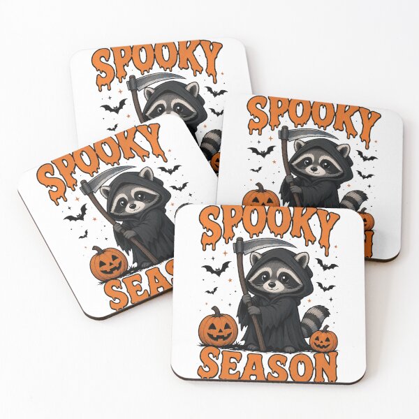 Item preview, Spooky Season Raccoon Grim Reaper Halloween designed and sold by PixelPressArt.
