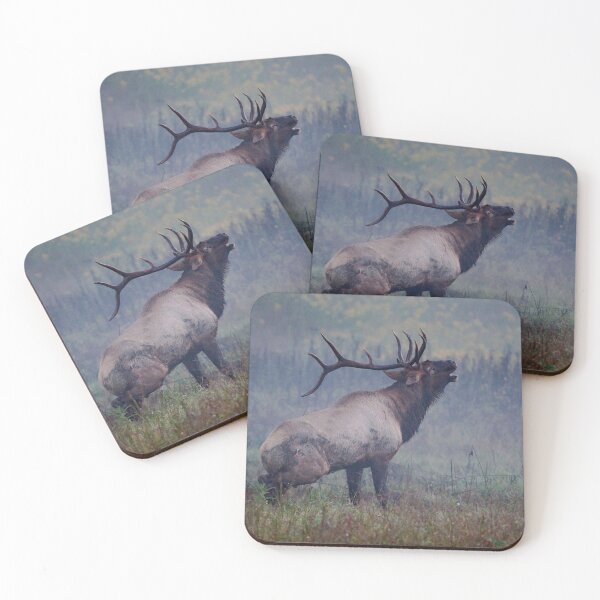 Item preview, Bull Elk Bugling in the Mist designed and sold by NateNelsonPhoto.