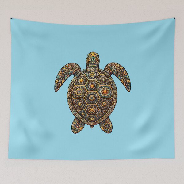 Item preview, Sea Turtle Top View Ocean Radiance Art designed and sold by Zaru Zentangle Studio.