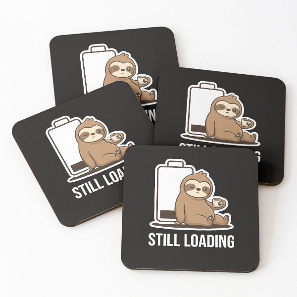 Item preview, Still Loading Sloth Funny Coffee Battery T-Shirt Cute Lazy Sloth Graphic Tee designed and sold by StickerNestYou.
