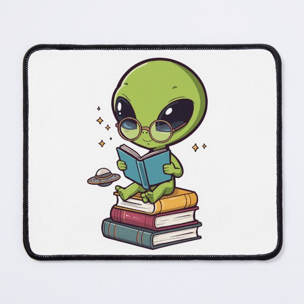 Item preview, Lost in the Universe of Books | Cute Alien Reader designed and sold by SmokingAlien.