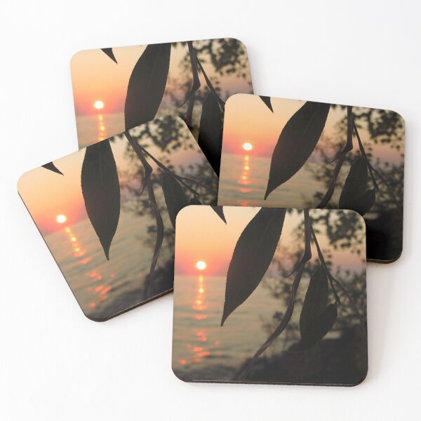 Item preview, Golden Ocean Sunset Silhouette Tree Leaves designed and sold by BetweenForms.