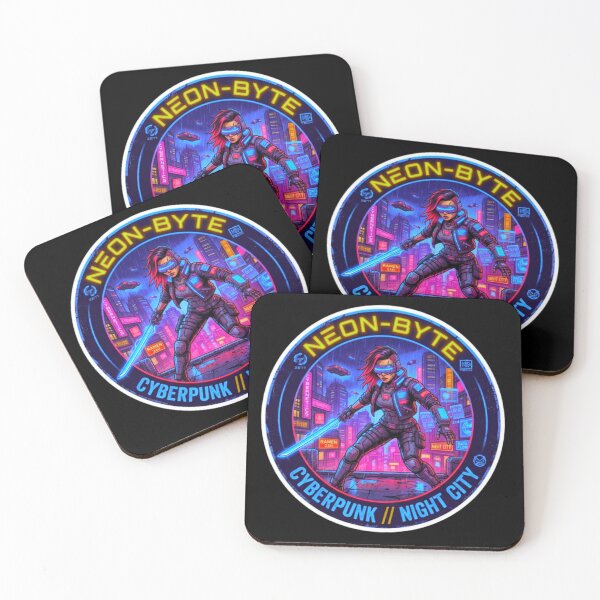 Item preview, Cyberpunk Night City Neon Warrior Sticker Design designed and sold by ExploreAura Studio.