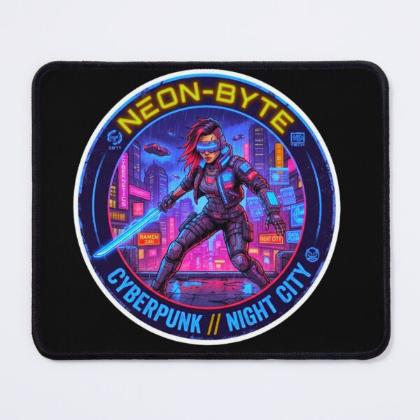 Item preview, Cyberpunk Night City Neon Warrior Sticker Design designed and sold by ExploreAura Studio.