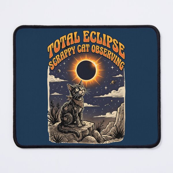 Item preview, Scrappy cat observing total eclipse designed and sold by ParadoxParadox.