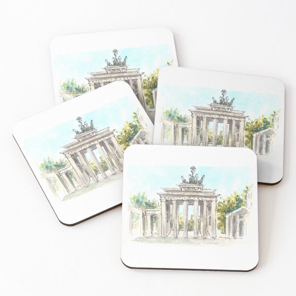Item preview, Berlin Brandenburg Gate, hand drawn watercolor sketch designed and sold by BartolArt.