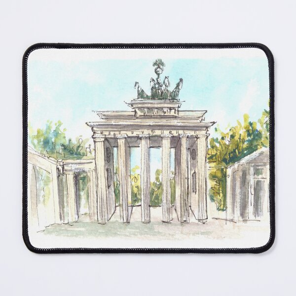 Item preview, Berlin Brandenburg Gate, hand drawn watercolor sketch designed and sold by BartolArt.
