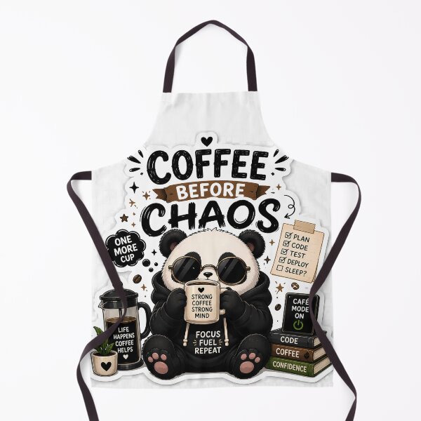 Item preview, Coffee Before Chaos Panda Sticker | Cute Coffee Lover Panda | Cozy Cafe Aesthetic Laptop Sticker designed and sold by GenZStickerHub1.