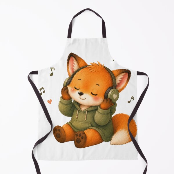 Item preview, Cute Fox Listening to Music Sticker designed and sold by Snikdha.