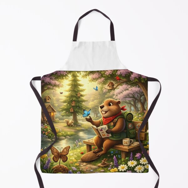 Item preview, Happy Beaver Adventures – Morning Among the Butterflies designed and sold by Clothes With Smiling Animals Walt Gral.