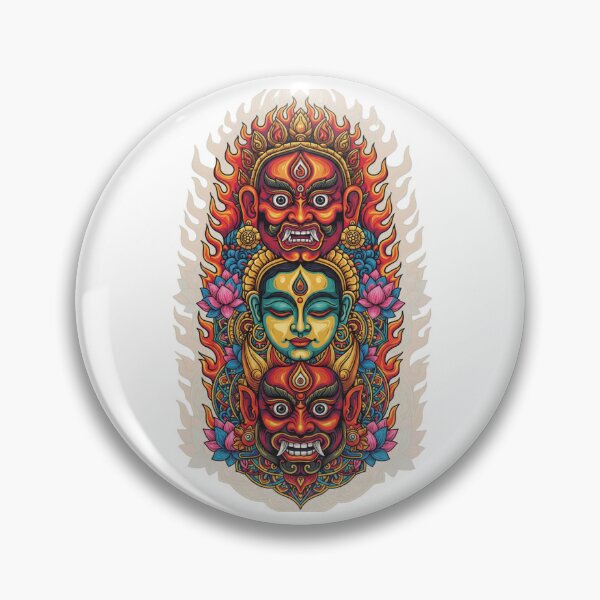 Item preview, Himalayan Sacred Guardian Art | Wrathful Protector & Serene Goddess | Nepal Inspired Spiritual Illustration designed and sold by magiquecreations.