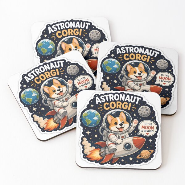 Item preview, Astronaut Corgi Sticker | Cute Space Dog | To The Moon & Beyond | Rocket Corgi Laptop Sticker designed and sold by GenZStickerHub1.