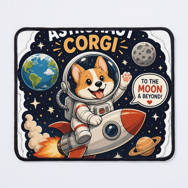 Item preview, Astronaut Corgi Sticker | Cute Space Dog | To The Moon & Beyond | Rocket Corgi Laptop Sticker designed and sold by GenZStickerHub1.