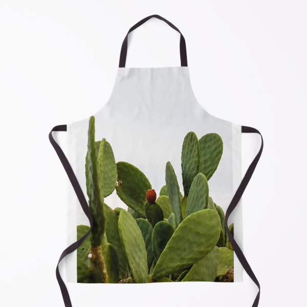 Item preview, Green Prickly Pear Cactus With Single Red Fruit Against Overcast Sky — Opuntia Succulent Plant designed and sold by Nmallia.