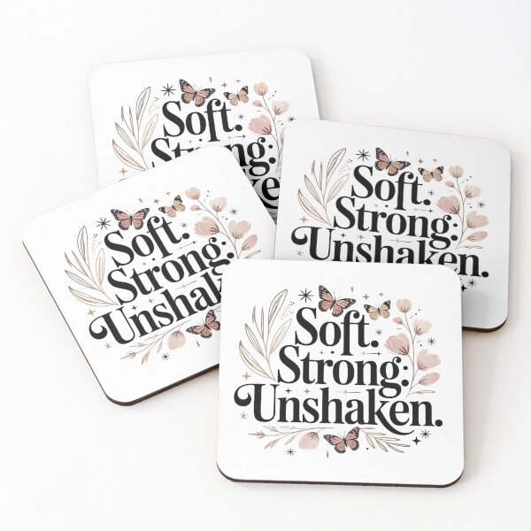 Item preview, Soft. Strong. Unshaken. Feminine Empowerment Butterfly Floral Inspirational Quote Aesthetic designed and sold by Aarvya Fashion Club ( A.F.C ).