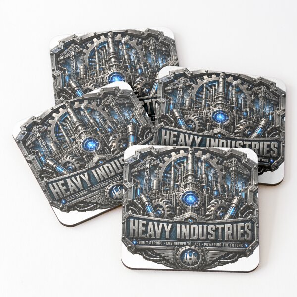 Item preview, Steel Emblem Heavy Industries | Premium Industrial Factory Badge | Mechanical Steel Logo designed and sold by SteelCoat Studio.
