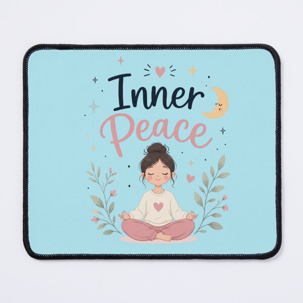 Item preview, Inner Peace Cute Meditation Quote | Kawaii Mindfulness Aesthetic | Calm Mental Health Typography Design designed and sold by Sanika arts .