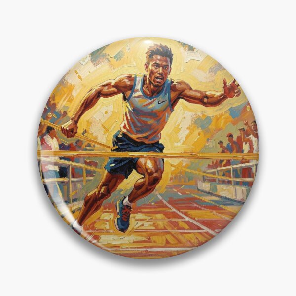Artikelvorschau, Expressionist Runner Crossing the Finish Line with Painterly Energy entworfen und verkauft von FotoworldEdel.