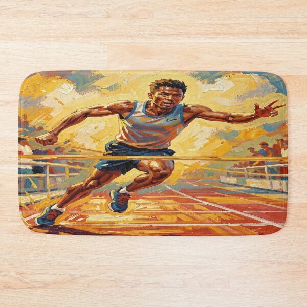 Item preview, Expressionist Runner Crossing the Finish Line with Painterly Energy designed and sold by FotoworldEdel.