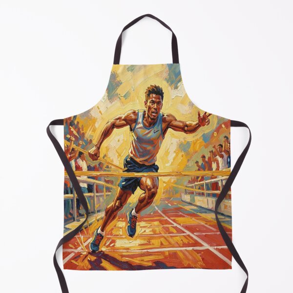 Item preview, Expressionist Runner Crossing the Finish Line with Painterly Energy designed and sold by FotoworldEdel.