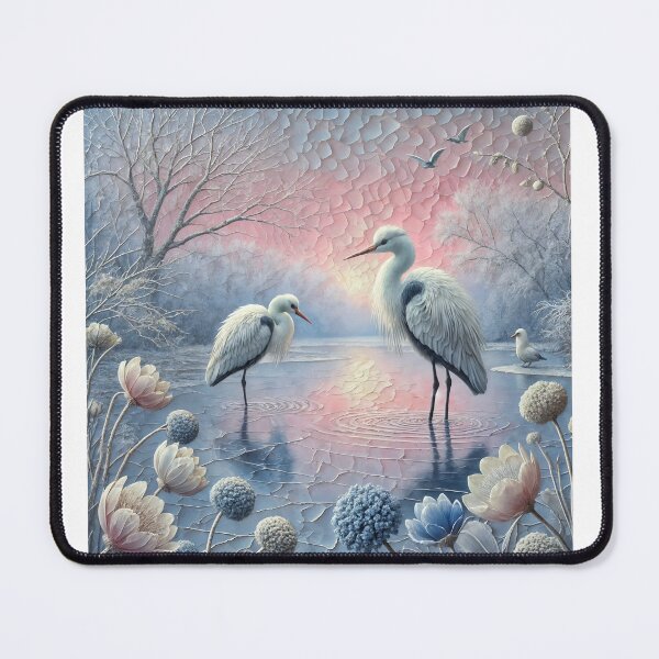 Item preview, Oil painting of two egrets in  a pond designed and sold by Chi261.