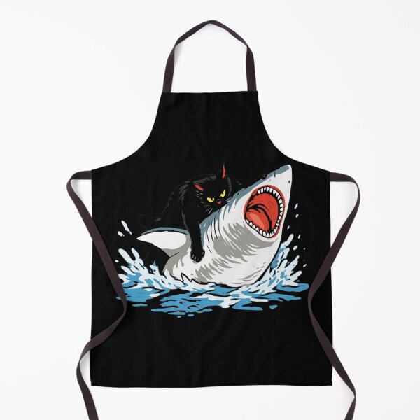 Item preview, Fierce Black Cat Riding Great White Shark designed and sold by haitrieuic96.