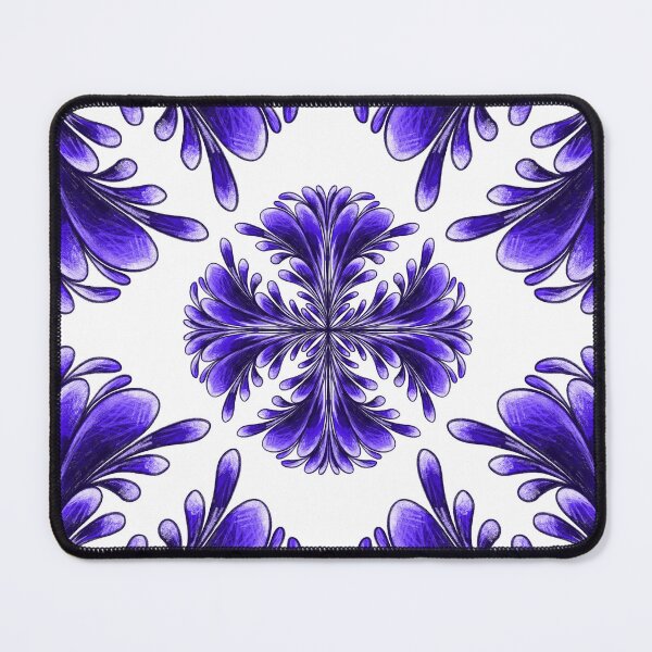 Item preview, Blue petal tile designed and sold by Doodles by Em.