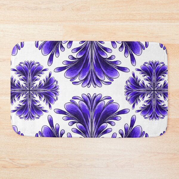 Item preview, Blue petal tile designed and sold by Doodles by Em.