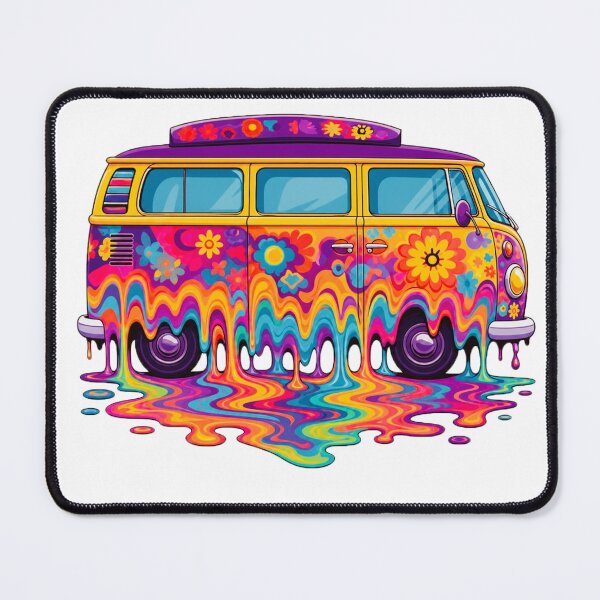 Item preview, Psychedelic melting hippie bus art trippy designed and sold by 618designs.