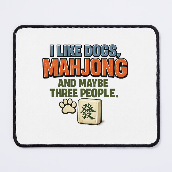 Item preview, I Like Dogs Mahjong and Maybe Three People Vintage Funny Mahjong Lover Retro Mahjong Player, Dog Lover Humor Mahjong designed and sold by Teeture.