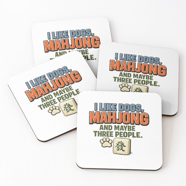Item preview, I Like Dogs Mahjong and Maybe Three People Vintage Funny Mahjong Lover Retro Mahjong Player, Dog Lover Humor Mahjong  designed and sold by Teeture.