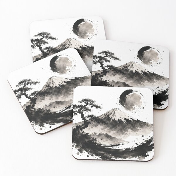 Aperçu de l'œuvre Art à l'encre Sumi-e du Mont Fuji créée et vendue par SUMIBOKU.