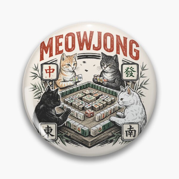 Item preview, Meowjong Funny Cats Playing Mahjong designed and sold by legendaryskins.