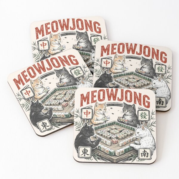 Item preview, Meowjong Funny Cats Playing Mahjong designed and sold by legendaryskins.