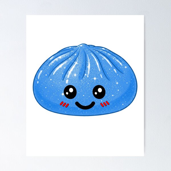 Item preview, Kawaii Rainbow Dumpling squishy Bao raviolo light blue designed and sold by made4K.