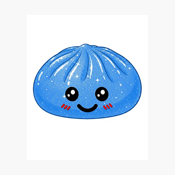 Item preview, Kawaii Rainbow Dumpling squishy Bao raviolo light blue designed and sold by made4K.