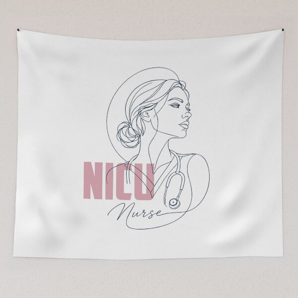 Item preview, NICU Nurse Line Art — Neonatal Nurse Gift | NICU RN Clock Aesthetic Nurse Portrait designed and sold by KiwyStudio.