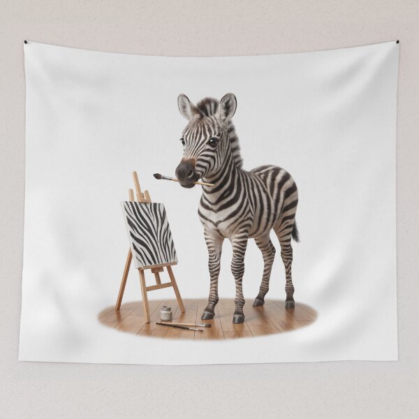 Item preview, Little Zebra Painting Stripes designed and sold by Helenaphotoart.