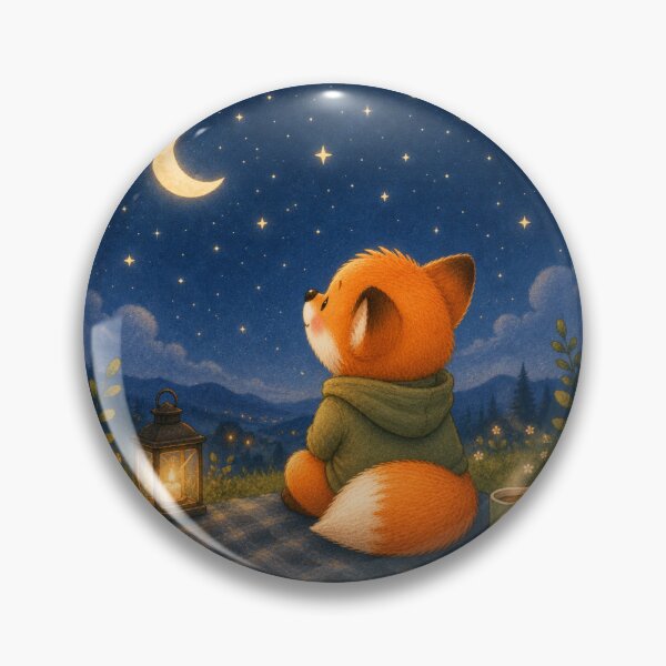 Item preview, Cute Fox Watching the Stars Sticker designed and sold by Snikdha.